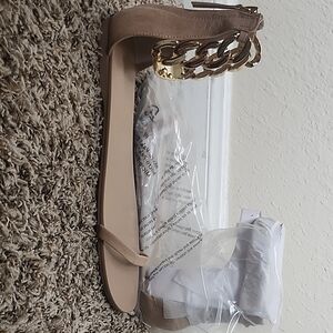 INC International Concepts Tan and Gold Sandals